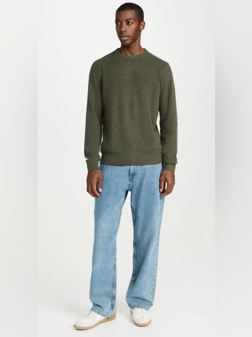 NWT Faherty Olive Heather Jackson Crew Sweater- Men's Size XL